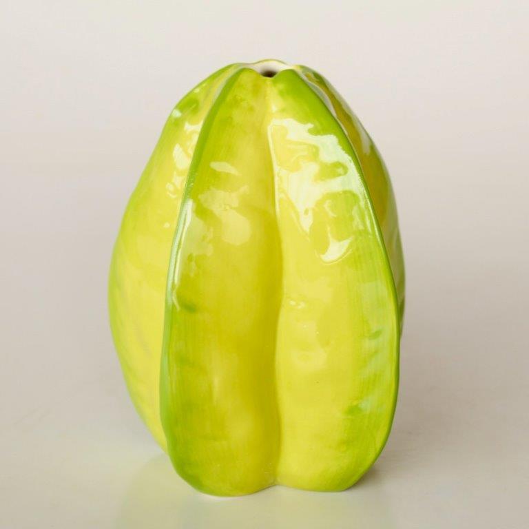 Yellow & Green Ceramic Fruit Vase